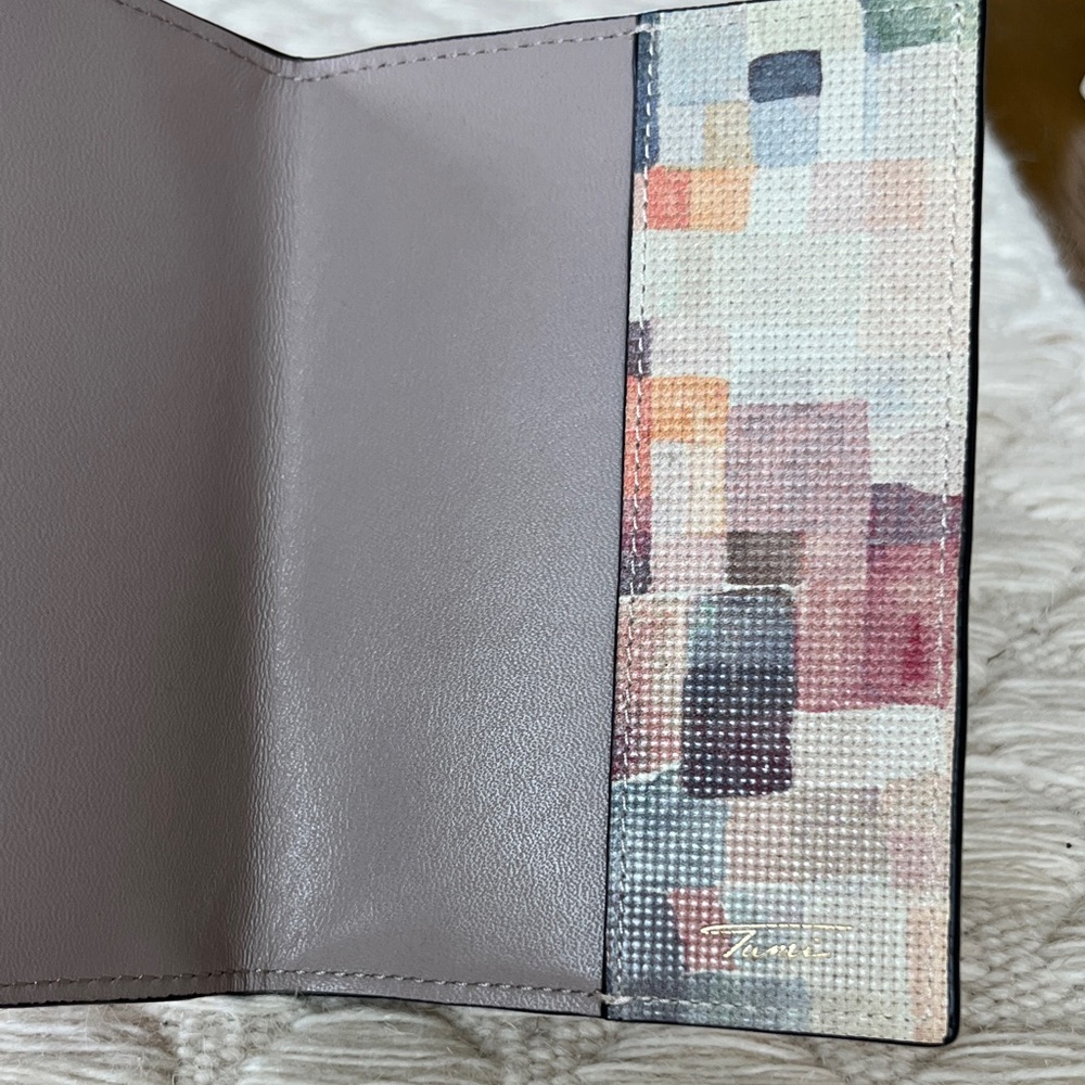 Euc Tumi Multicolor Patchwork Passport Cover - image 3